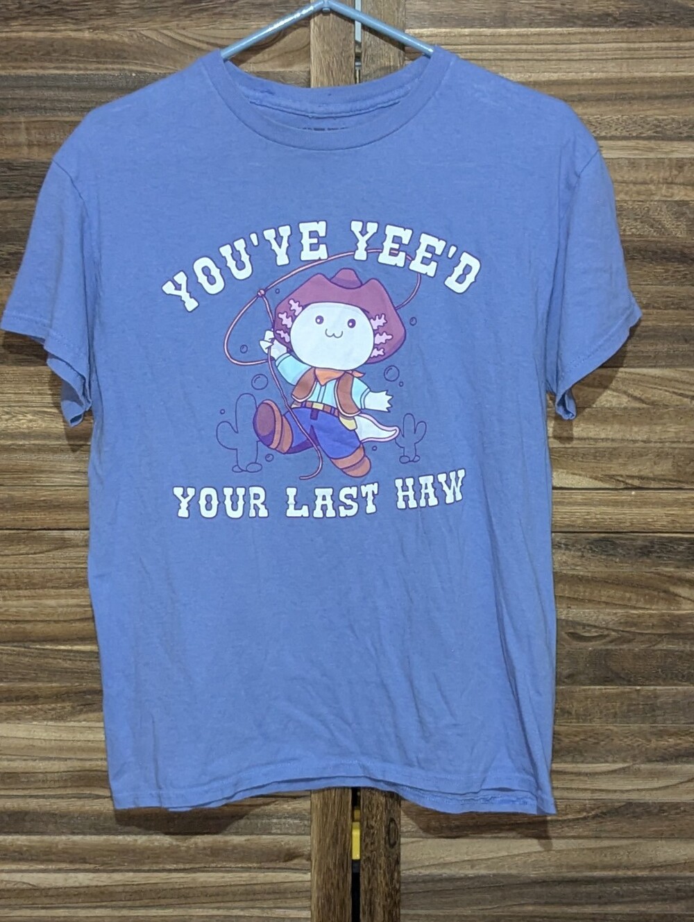 Kawaii Axolotl Western Graphic T-Shirt Medium